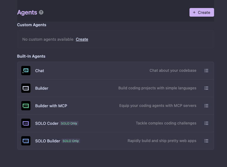 Trae AI agents interface