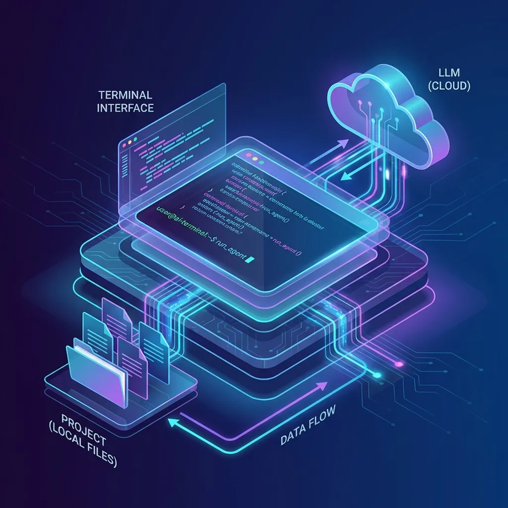 Diagram showing Gemini CLI architecture with ReAct loop