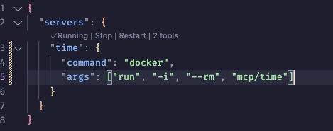 MCP json running status