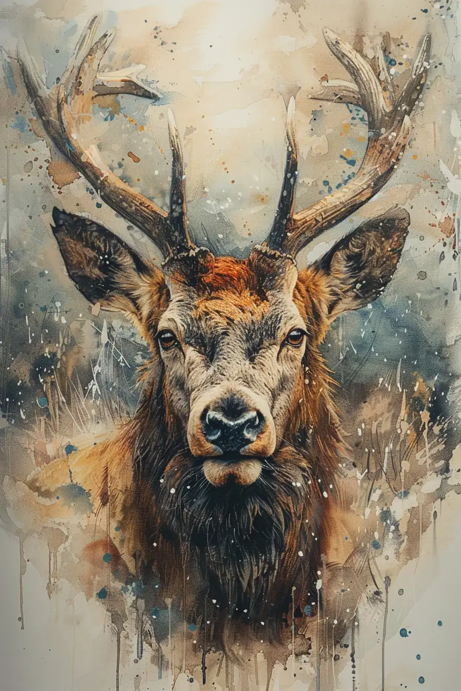 Delicate watercolor portrait of wildlife with soft detail