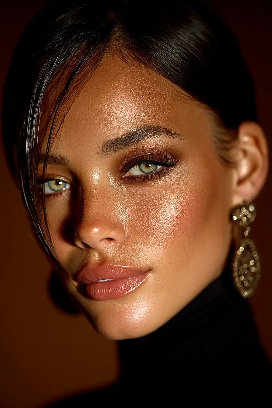 Glamour portrait with professional makeup and high-fashion styling