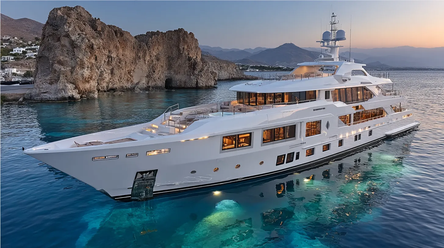 Luxury yacht with contemporary design and premium materials