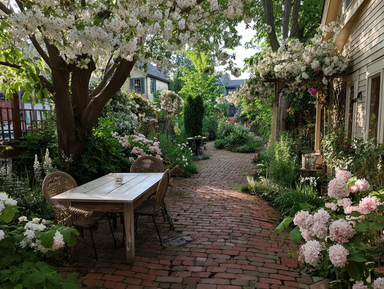 Peaceful garden without SREF - natural Midjourney default style