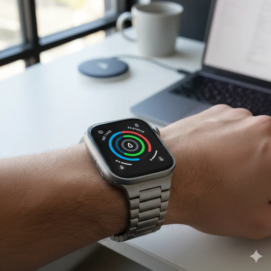 Premium smart watch with active display on wrist