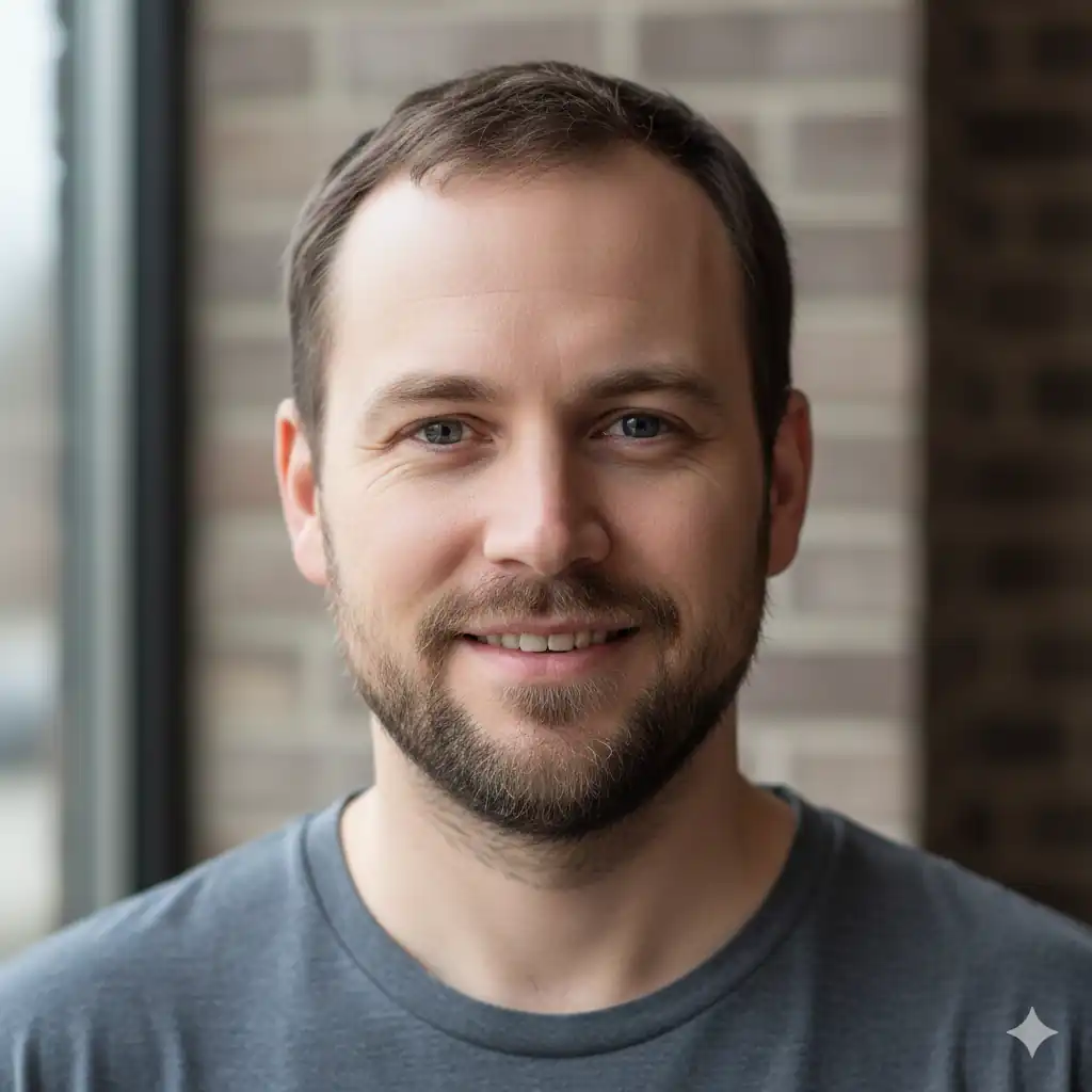 Headshot of a smiling man
