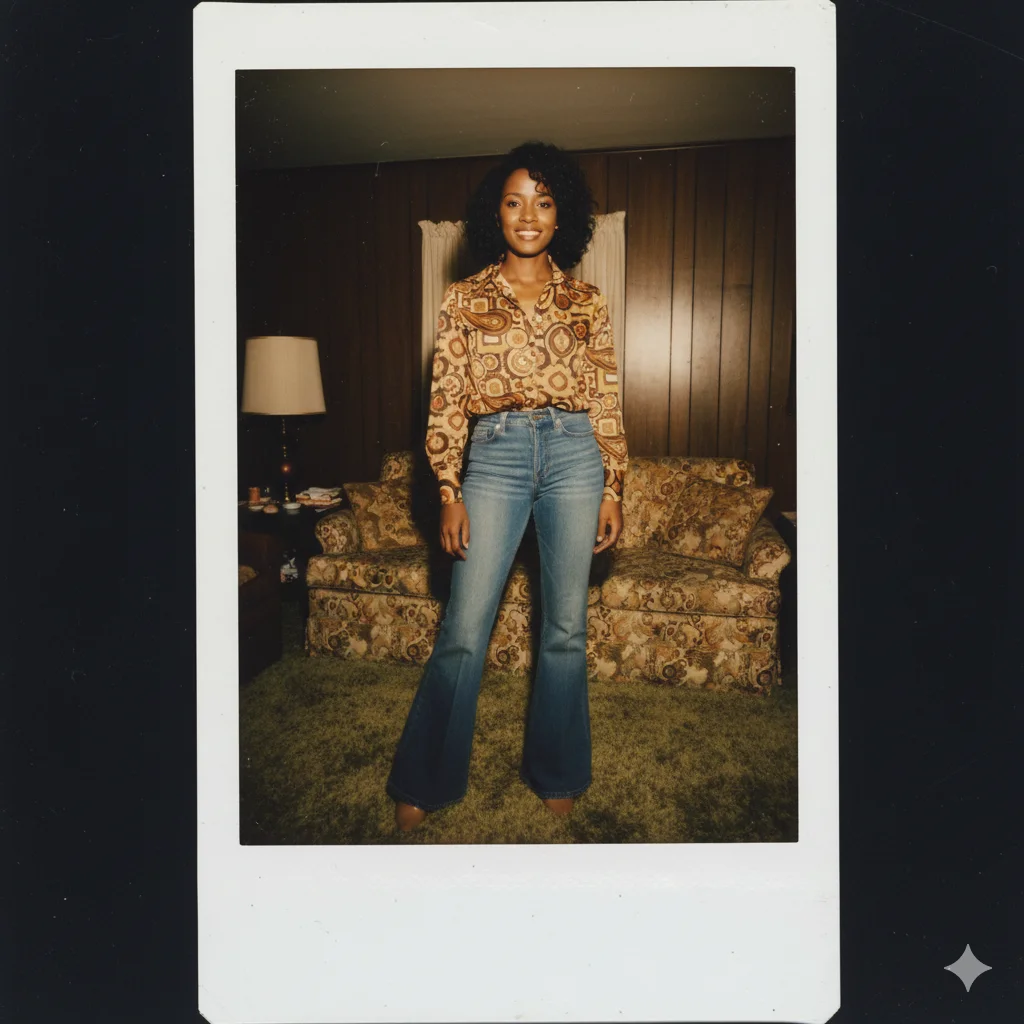 1970s Polaroid SX-70 instant film transformation with warm faded colors